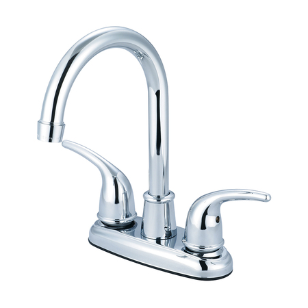 OLYMPIA FAUCETS Two Handle Bar Faucet, NPSM, Bar, Polished Chrome, Spout Reach: 5" B-8150